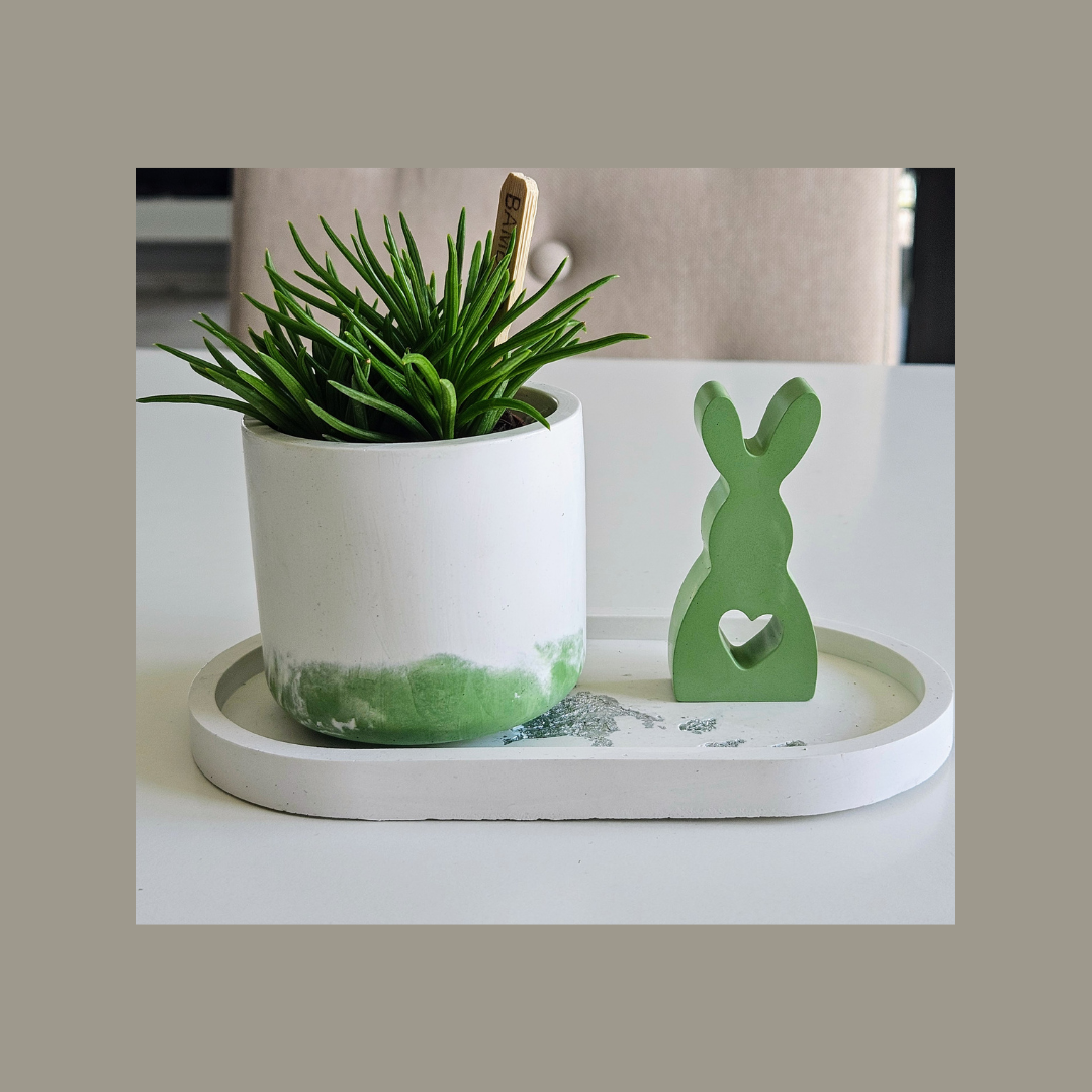 Dekotablett mit Hase