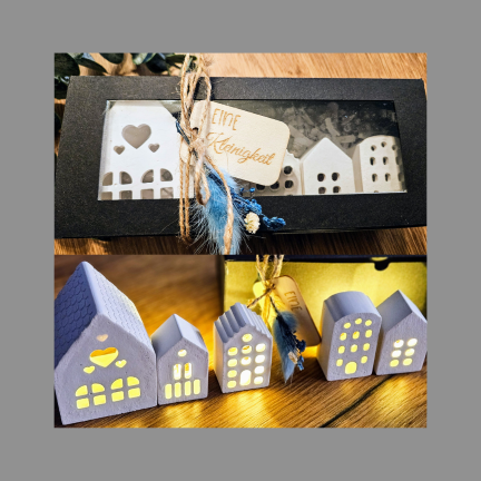 Dekohäuschen mit Ballonlicht