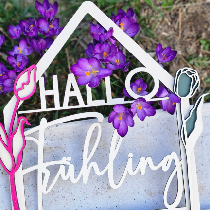 Hallo Frühling -- Wandbild/Türanhänger