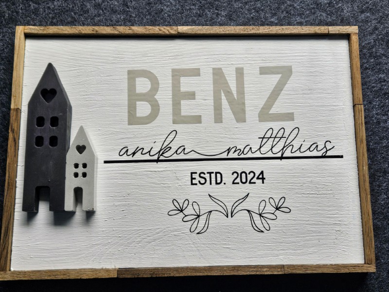 Türschild zur Hochzeit